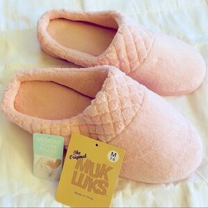NWT MUK LUKS Slippers Pink Micro Chenille Clog SZ 7-8 Medium